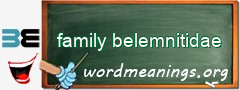 WordMeaning blackboard for family belemnitidae